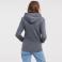 Sudadera con capucha y cremallera mujer R-266f-0. Color gris medio.