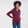 Sudadera con capucha y cremallera mujer R-266f-0. Color burdeos.