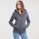 Sudadera con capucha y cremallera mujer R-266f-0. Color gris medio.