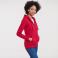 Sudadera con capucha y cremallera mujer R-266f-0. Color rojo clásico.