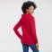 Sudadera con capucha y cremallera mujer R-266f-0. Color rojo clásico.