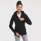 Sudadera con capucha y cremallera mujer R-266f-0. Color negro.