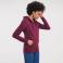 Sudadera con capucha y cremallera mujer R-266f-0. Color burdeos.