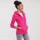 Sudadera con capucha y cremallera mujer R-266f-0. Color rosa.