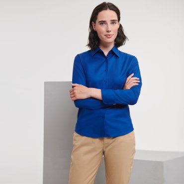 Camisa Oxford de manga larga mujer R-932f-0 Camisa Oxford de manga larga mujer R-932f-0