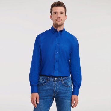Camisa Oxford de manga larga con bolsillo hombre R-932m-0 Camisa Oxford de manga larga con bolsillo hombre R-932m-0