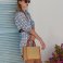 Bolso shopper yute almidonado mini W477. .