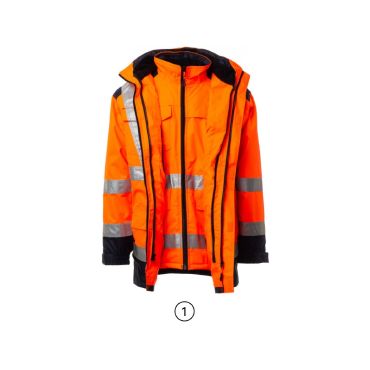 Parka de alta visibilidad 3 en 1 unisex Hisafe Parka de alta visibilidad 3 en 1 unisex Hisafe