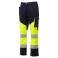 Pantalón reflectante de alta visibilidad multibolsillos unisex Working. Color amarillo fluorescente/azul marino.
