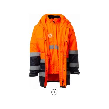 Parka de alta visibilidad 3 en 1 unisex Security Parka de alta visibilidad 3 en 1 unisex Security