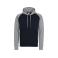 Sudadera con capucha unisex Baseball JH009. Color oxford navy/heather grey.