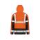 Chaqueta impermeable reflectante reciclada unisex R507x. Color fluorescent orange/black.