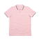 Polo orgánico cuello rayado hombre M191. Color rosa suave/azul marino.