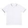Polo orgánico cuello rayado hombre M191. Color white/navy.