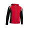 Chaqueta softshell capucha niño Softsehll. Color rojo/negro/blanco.