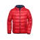 Plumífero con capucha reversible ultraligero hombre JN1060. Color red/navy.