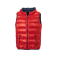 Chaleco plumas con capucha reversible ultraligero hombre JN1062. Color red/navy.