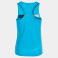 Camiseta deportiva sin mangas mujer Court Woman. Color turquesa flúor/marino/blanco.
