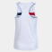Camiseta deportiva sin mangas mujer Court Woman. Color blanco/rojo/marino.