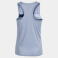 Camiseta deportiva sin mangas mujer Court Woman. Color celeste/marino/blanco.