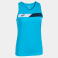 Camiseta deportiva sin mangas mujer Court Woman. Color turquesa flúor/marino/blanco.