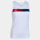 Camiseta deportiva sin mangas mujer Court Woman. Color blanco/rojo/marino.