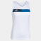 Camiseta deportiva sin mangas mujer Court Woman. Color blanco/royal/marino.