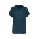 Polo de lino mujer NS221. Color peacock blue.