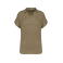 Polo de lino mujer NS221. Color light olive green.
