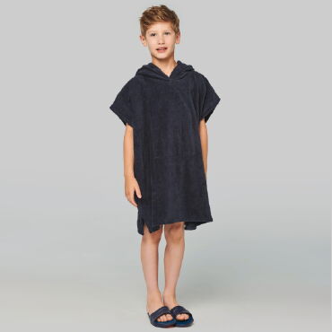 Poncho de rizo con capucha orgánico niño PA582