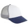 Gorra trucker KP240. Color blanco/índigo intenso/gris escarchado.