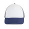 Gorra trucker KP240. Color blanco/índigo intenso/gris escarchado.