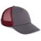 Gorra trucker KP240. Color gris tiburón/vino cabernet.