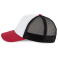 Gorra trucker KP240. Color blanco/rojo escarlata claro/negro.