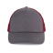Gorra trucker KP240. Color gris tiburón/vino cabernet.