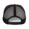Gorra trucker KP240. Color blanco/rojo escarlata claro/negro.