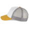 Gorra trucker KP240. Color blanco/amarillo ámbar/gris escarchado.