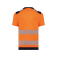 Camiseta alta visibilidad reciclada unisex WK360. Color hi viz orange/navy.