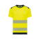 Camiseta alta visibilidad reciclada unisex WK360. Color hi viz yellow/navy.