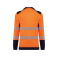 Camiseta alta visibilidad manga larga reciclada unisex WK361. Color hi viz orange/navy.