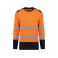Sudadera alta visibilidad reciclada unisex WK420. Color hi viz orange/navy.