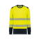 Sudadera alta visibilidad reciclada unisex WK420. Color hi viz yellow/navy.
