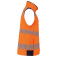 Chaqueta softshell alta visibilidad mangas removibles reciclada unisex WK460. Color hi viz orange/navy.