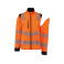 Chaqueta softshell alta visibilidad mangas removibles reciclada unisex WK460. Color hi viz orange/navy.