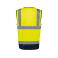 Chaleco alta visibilidad multibolsillos reciclado unisex WK618. Color hi viz yellow/navy.