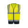 Chaleco alta visibilidad multibolsillos reciclado unisex WK618. Color hi viz yellow/navy.