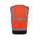 Chaleco alta visibilidad multibolsillos reciclado unisex WK618. Color hi viz orange/navy.