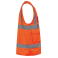 Chaleco alta visibilidad multibolsillos reciclado unisex WK618. Color hi viz orange.