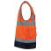 Chaleco alta visibilidad multibolsillos reciclado unisex WK618. Color hi viz orange/navy.