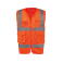 Chaleco alta visibilidad multibolsillos reciclado unisex WK618. Color hi viz orange.